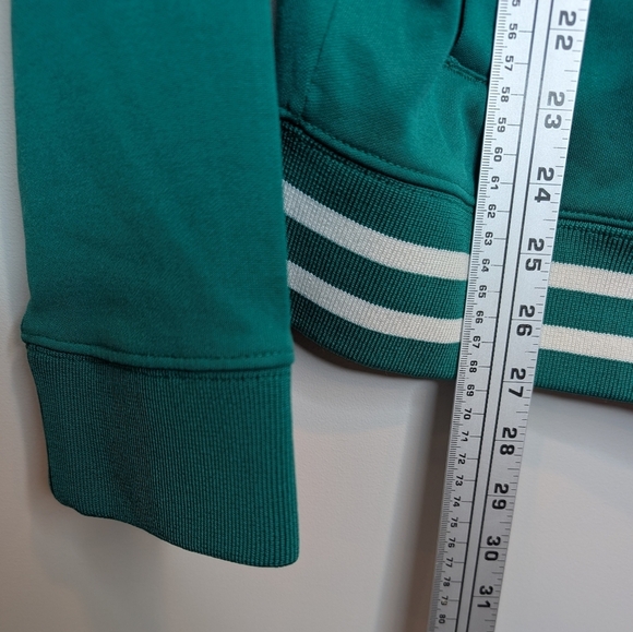 Vintage Budweiser GPC Green White Striped Zip Up Sweater Jacket Large Mens - Picture 6 of 8